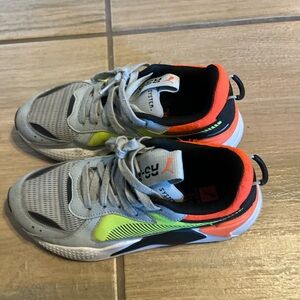 Puma Kids Sneakers - Gray, Neon Green, and Orange